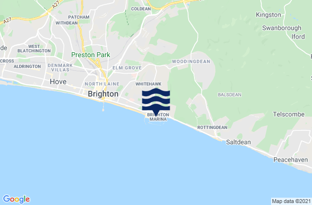 Brighton Marina, United Kingdom tide times map