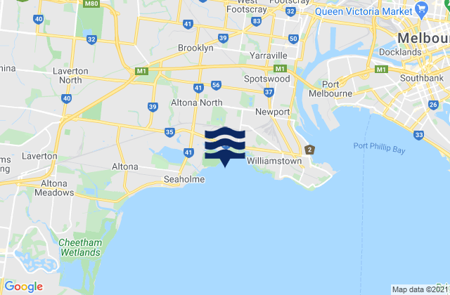 Brimbank, Australia tide times map