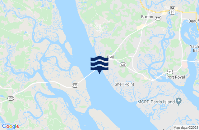 Broad River Bridge S of Broad River, United States tide chart map