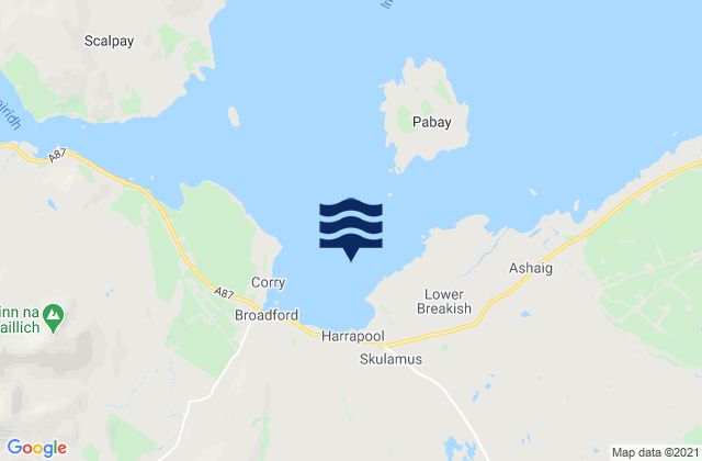 Broadford Bay, United Kingdom tide times map