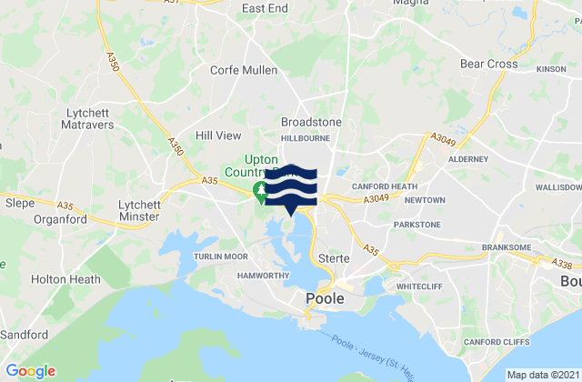 Broadstone, United Kingdom tide times map
