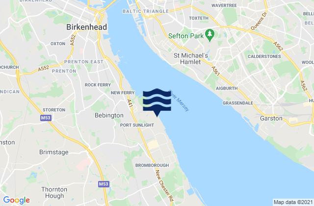 Bromborough, United Kingdom tide times map