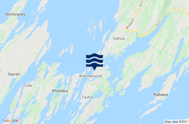 Bronnoysund, Norway tide times map