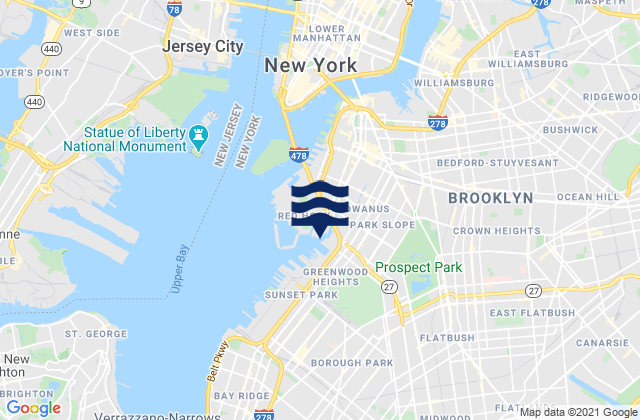 Brooklyn, United States tide chart map