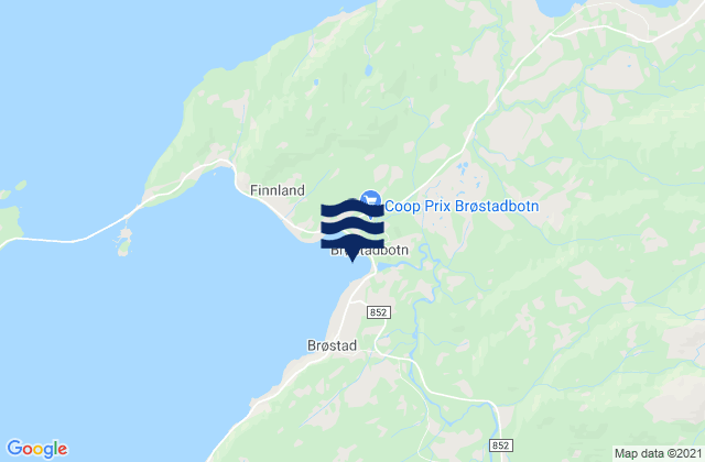 Brostadbotn, Norway tide times map