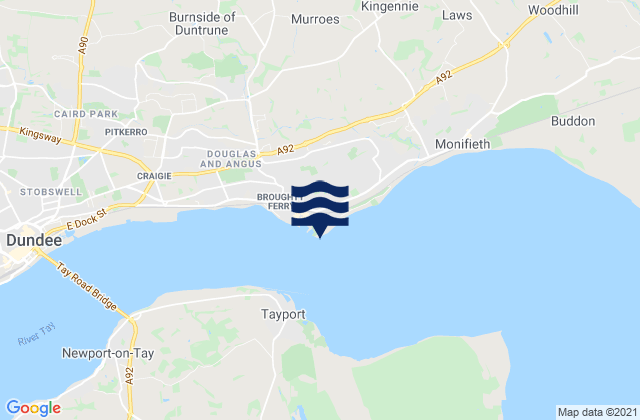 Broughty Ferry Beach, United Kingdom tide times map