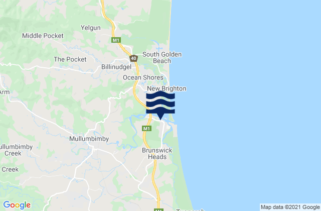 Brunswick Heads, Australia tide times map