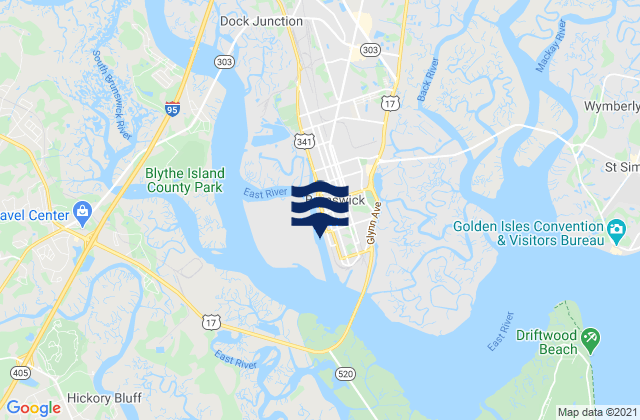 Brunswick off Prince Street Dock, United States tide chart map