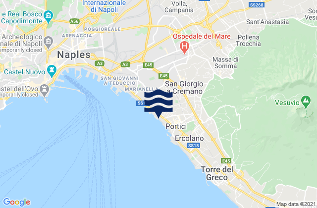 Brusciano, Italy tide times map