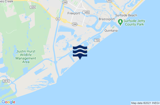 Bryan Beach, United States tide chart map