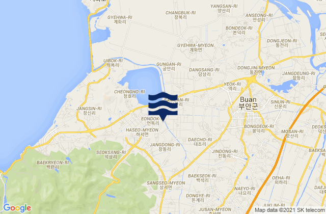 Buan-gun, South Korea tide times map