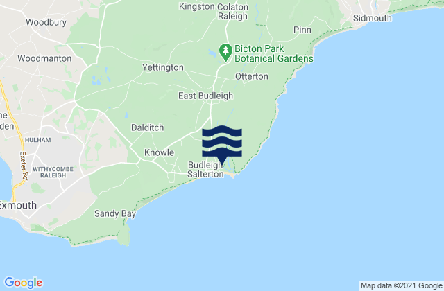 Budleigh Salterton Beach, United Kingdom tide times map