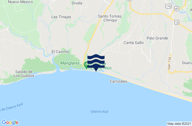 Bugaba, Panama tide times map