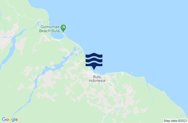Bula, Indonesia tide times map