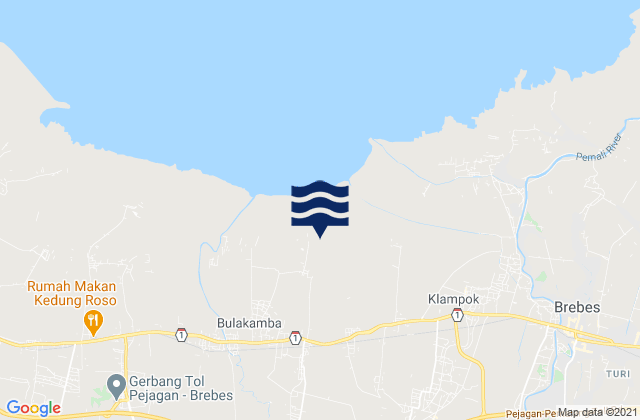 Bulakamba, Indonesia tide times map
