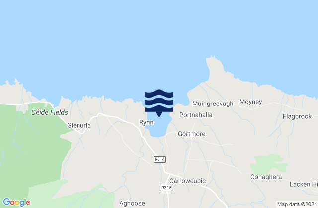 Bunatrahir Bay, Ireland tide times map