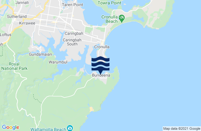 Bundeena, Australia tide times map