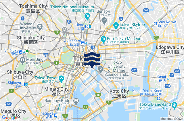 Bunkyo-ku, Japan tide times map