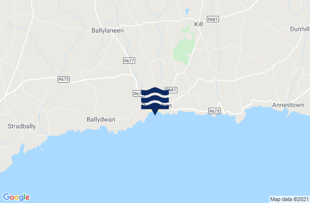 Bunmahon Bay, Ireland tide times map