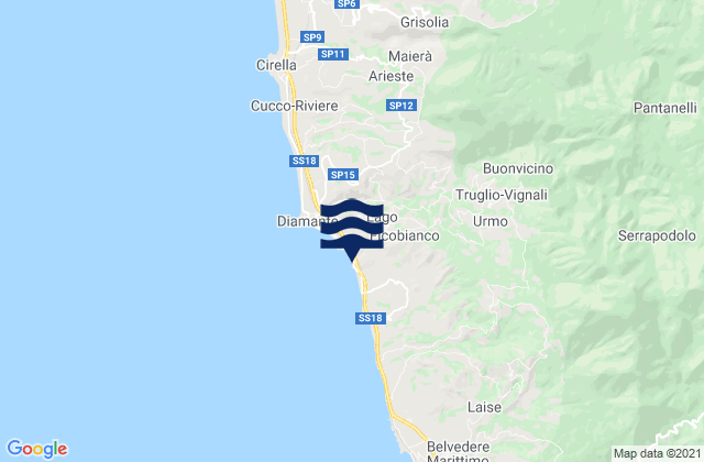 Buonvicino, Italy tide times map
