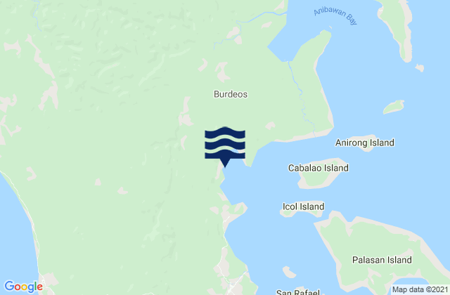 Burdeos Bay (Polillo Island), Philippines tide times map