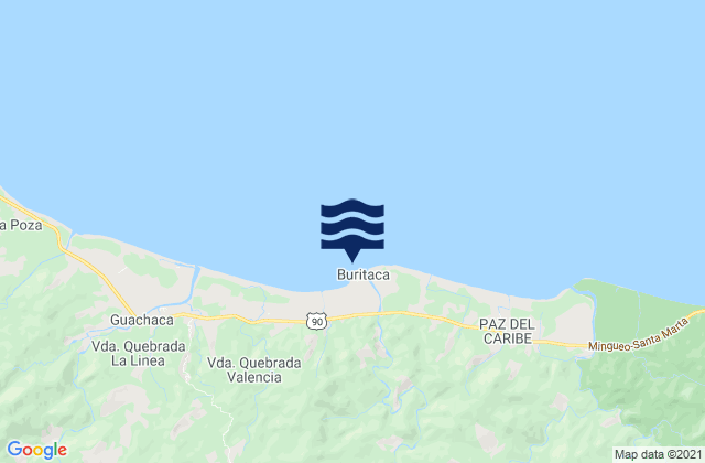 Buritaca, Colombia tide times map