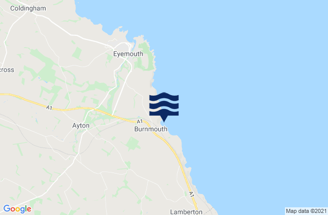 Burnmouth Beach, United Kingdom tide times map
