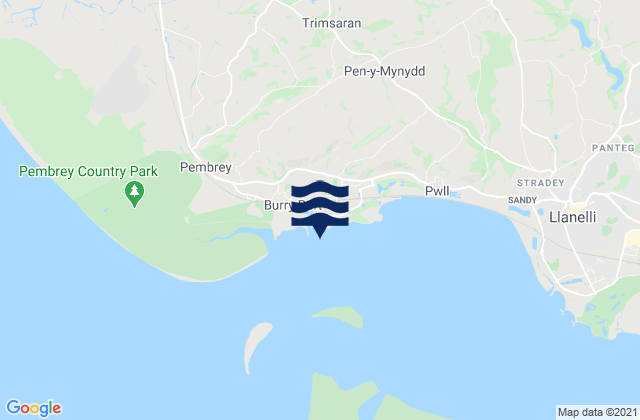 Burry Port Beach, United Kingdom tide times map