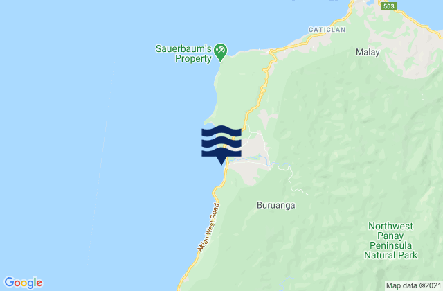 Buruanga, Philippines tide times map