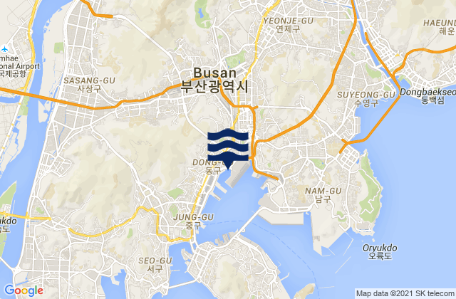 Busan, South Korea tide times map