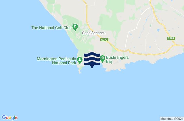 Bushrangers Bay, Australia tide times map