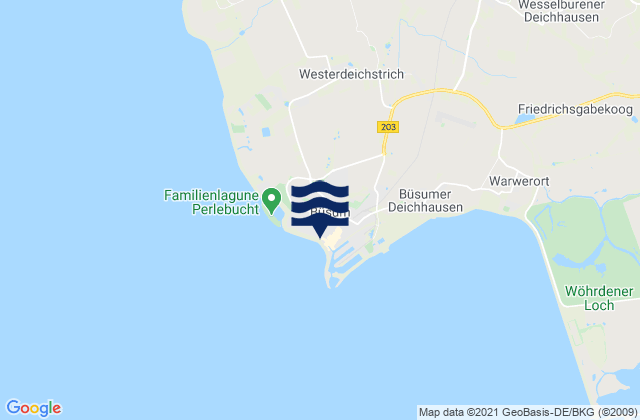Busum, Germany tide times map