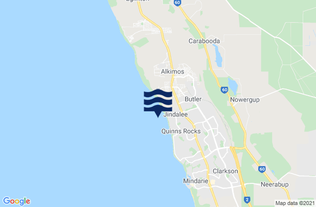 Butler, Australia tide times map
