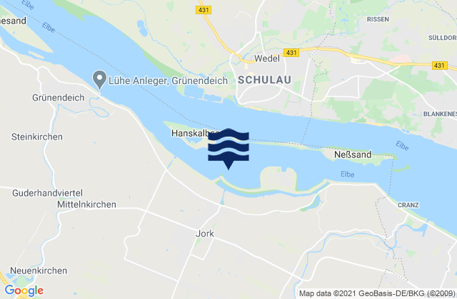 Buxtehude (Este), Denmark tide times map