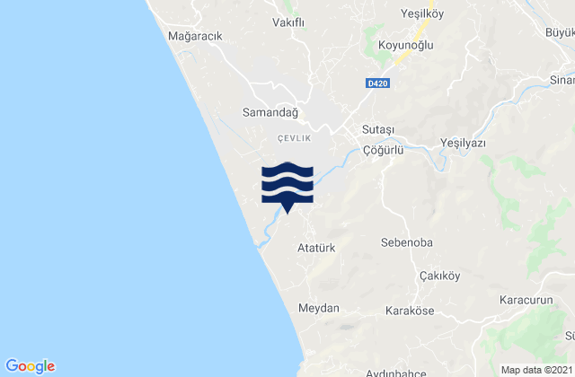 Buyukcat, Turkey tide times map