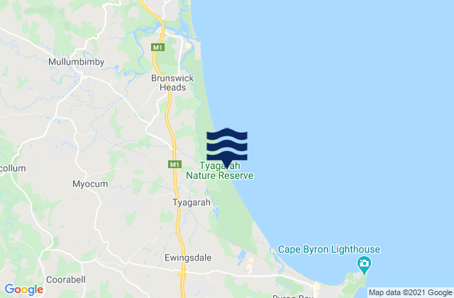 Byron Shire, Australia tide times map