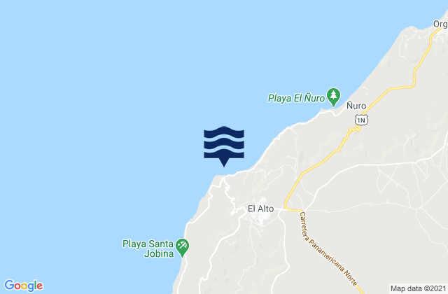 Cabo Blanco, Peru tide times map