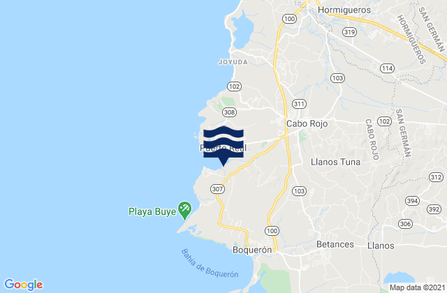 Cabo Rojo Municipio, Puerto Rico tide times map