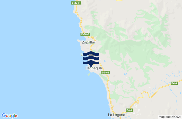 Cachagua, Chile tide times map