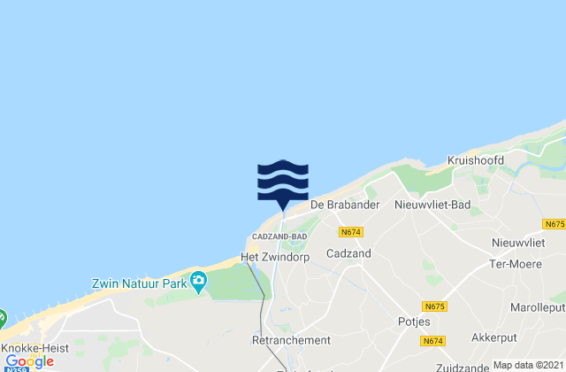 Cadzand-Bad, Netherlands tide times map