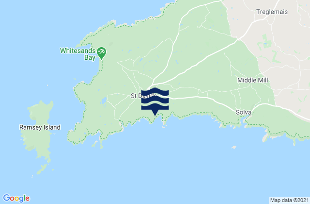 Caerfai Bay, United Kingdom tide times map