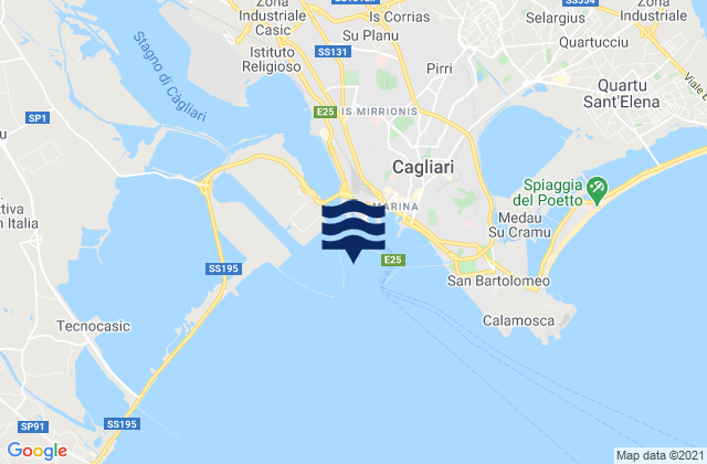 Cagliari Sardinia, Italy tide times map