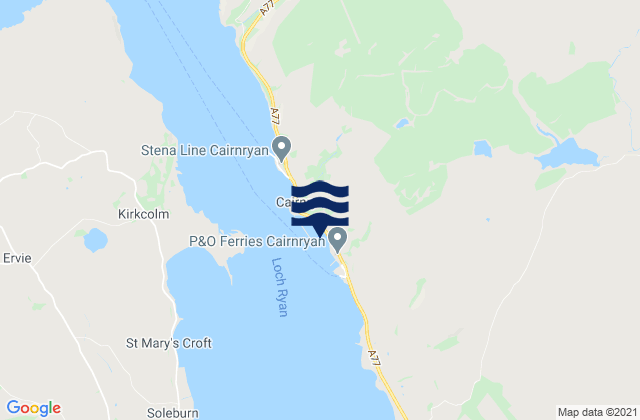 Cairnryan, United Kingdom tide times map