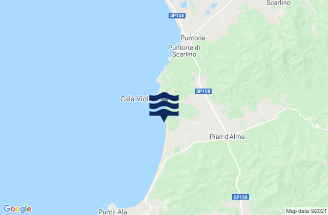 Cala Civette, Italy tide times map