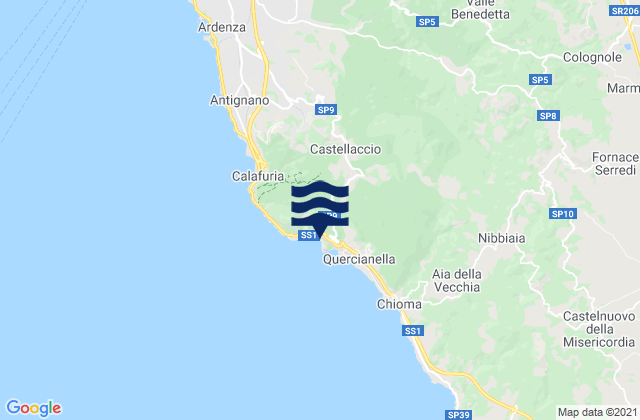 Cala del Leone, Italy tide times map