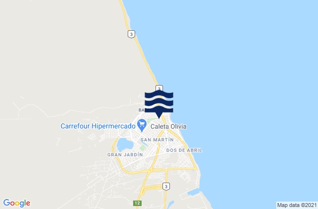 Caleta Olivia, Argentina tide times map