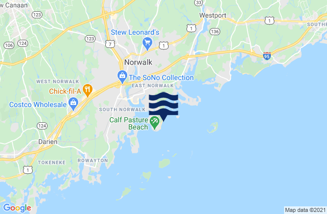 Calf Pasture Beach, United States tide chart map