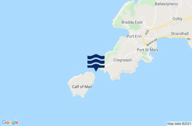 Calf Sound, Isle of Man tide times map