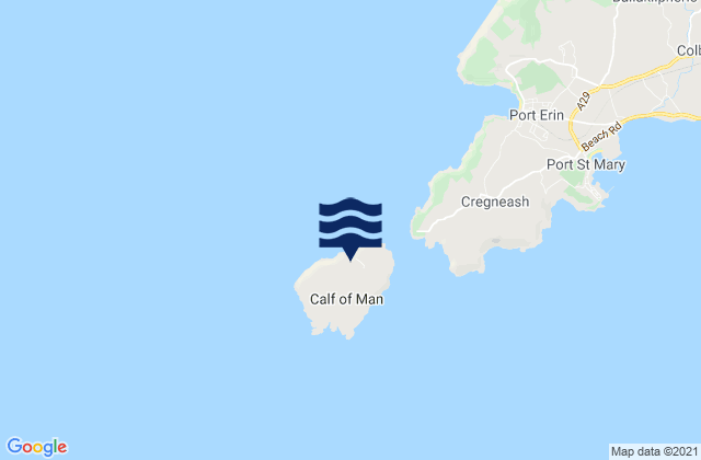 Calf of Man, Isle of Man tide times map