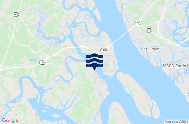 Callawassie Island Bridge Colleton River, United States tide chart map